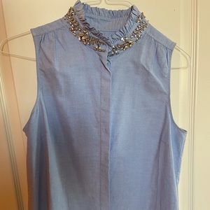 J Crew Jeweled Collar Sleeveless Top